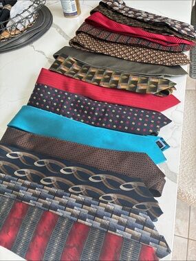 Stafford Assorted Men's Ties in Red, Teal, Brown, Black, Blue